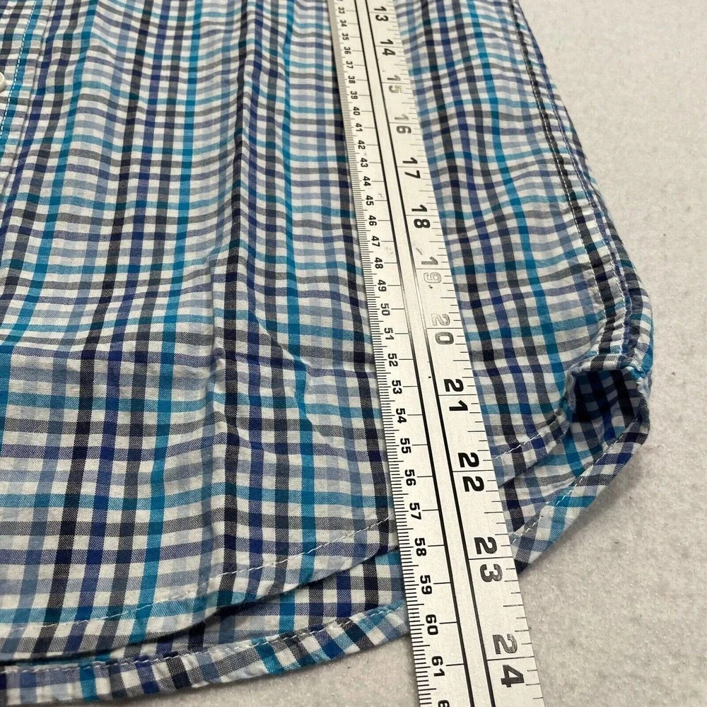 Children's Place Est 1989 Boys Size XL 14 Button Up Shirt Blue Plaid Long Sleeve